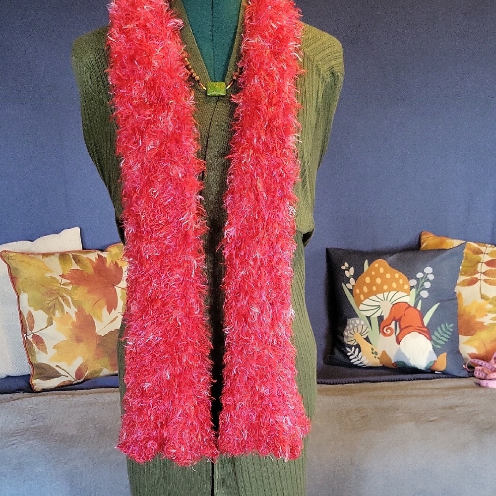 Fluffy Pink Scarf